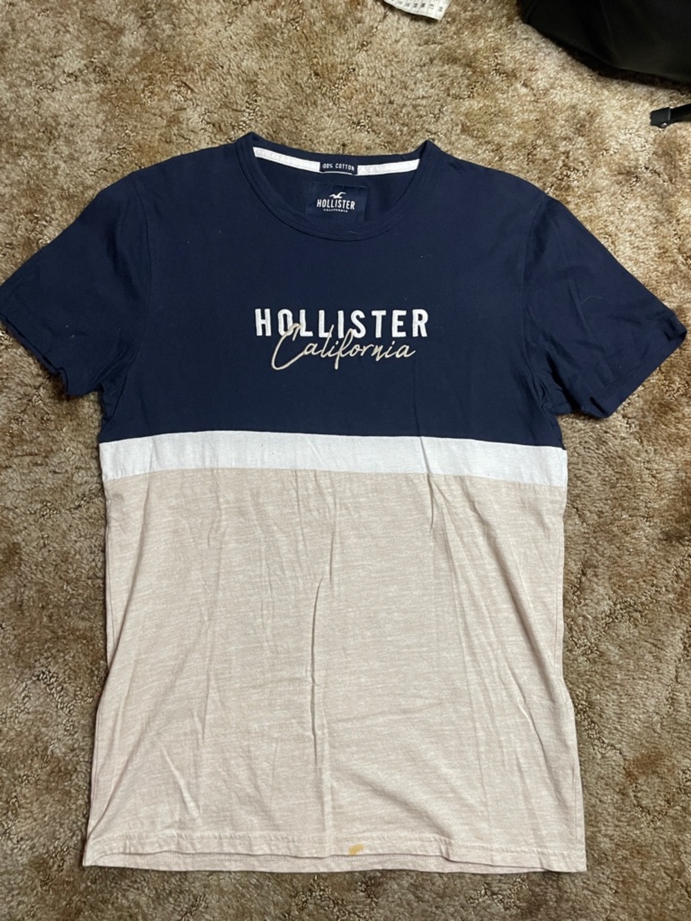Hollister 100% Cotton Navy Blue T Shirt Size Medium